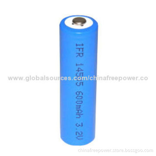 600mAh Single Cell Batteries, Lithium-iron Phosphate System, Safety/Long Lifespan